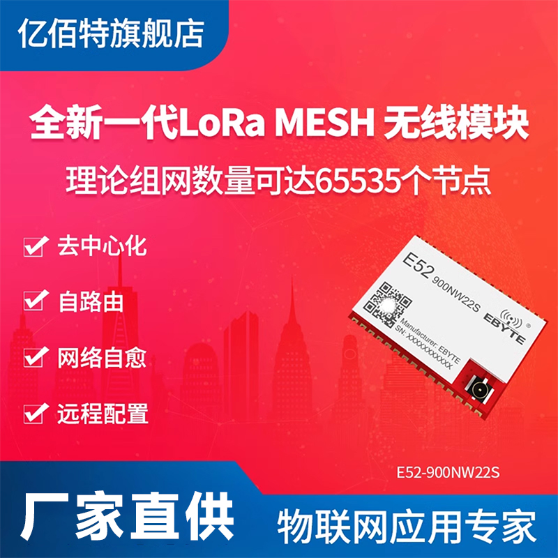 LoRa无线模块433/868/915MHz远距离MESH自路由透传UART串口模组-封面