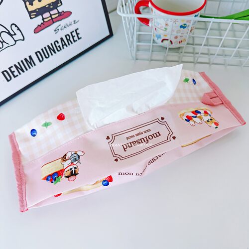 日系卡通可爱蛋糕猫纸巾袋可挂便携车载家居厨房抽纸袋洗脸巾收纳