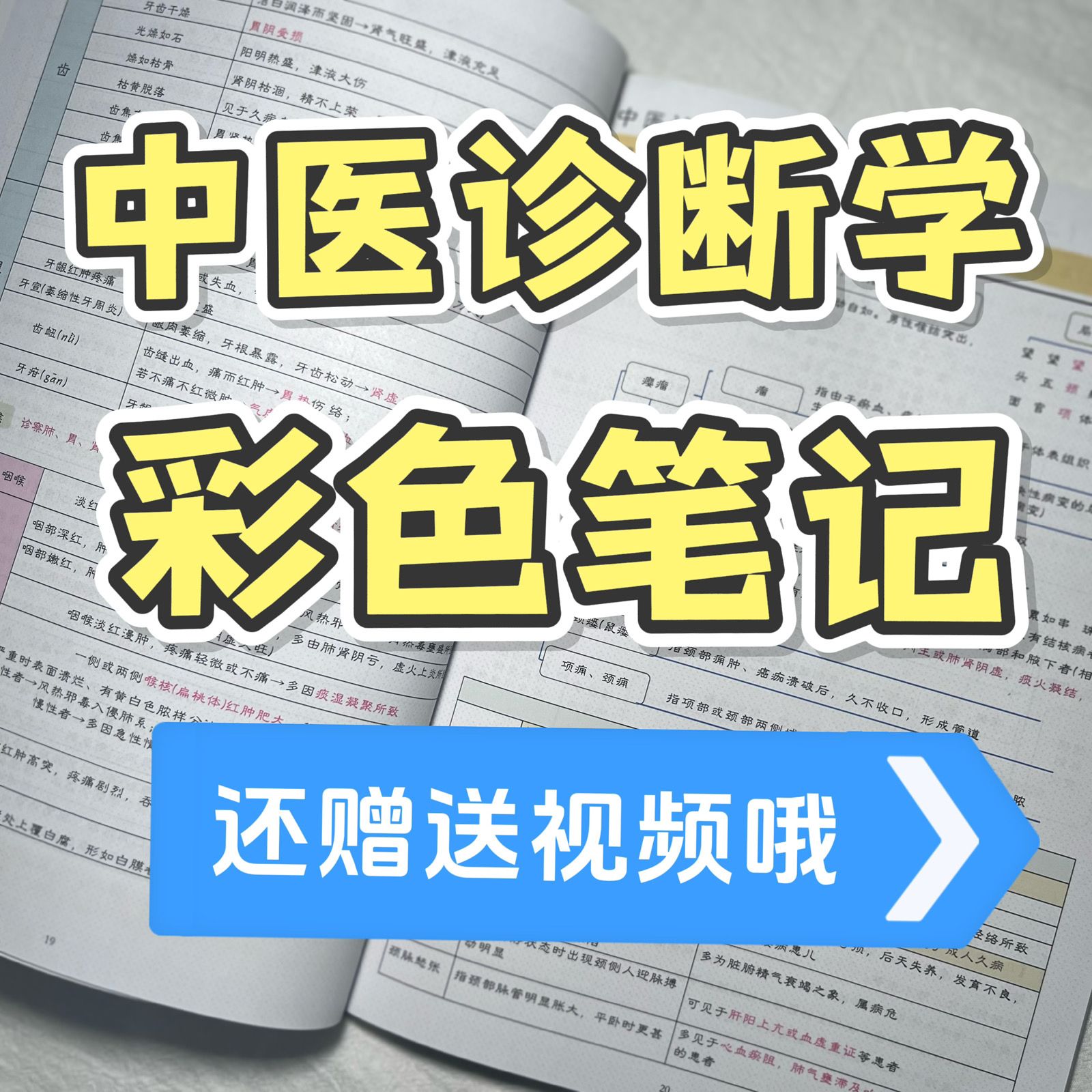2025新版中医诊断学重点彩色图文学习医学自学同步彩笔记A4笔记本