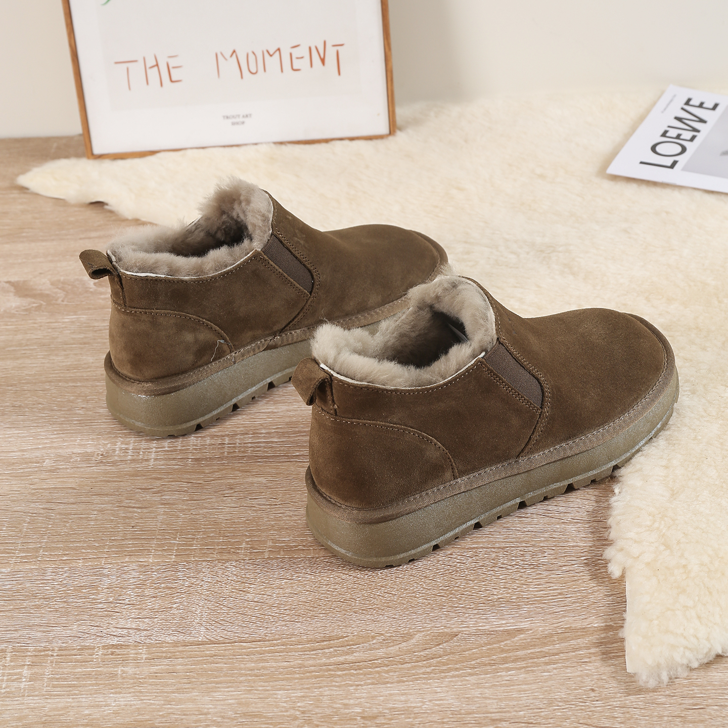 羊皮毛一体内里男士雪地靴