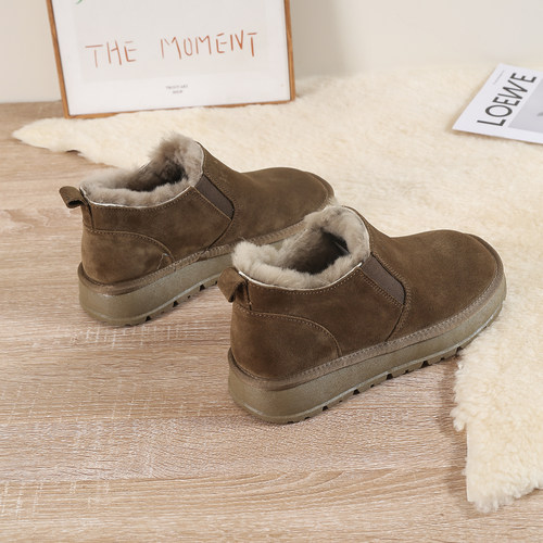 羊皮毛一体内里男士雪地靴