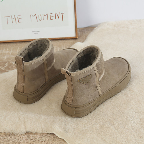 雪地靴冬季短筒羊皮毛一体棉鞋