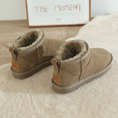 雪地靴女加绒加厚2023新款牛皮短筒面包鞋周冬雨保暖棉鞋冬包子鞋