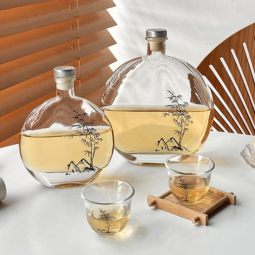 半刻家用玻璃果酒瓶密封瓶带盖