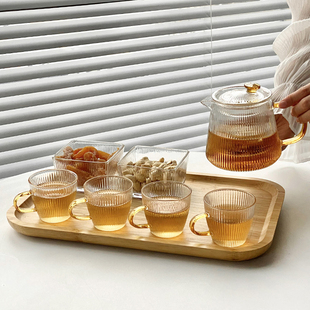 耐高温玻璃茶具套装 水果茶水分离过滤泡茶壶茶杯家用养生花茶壶