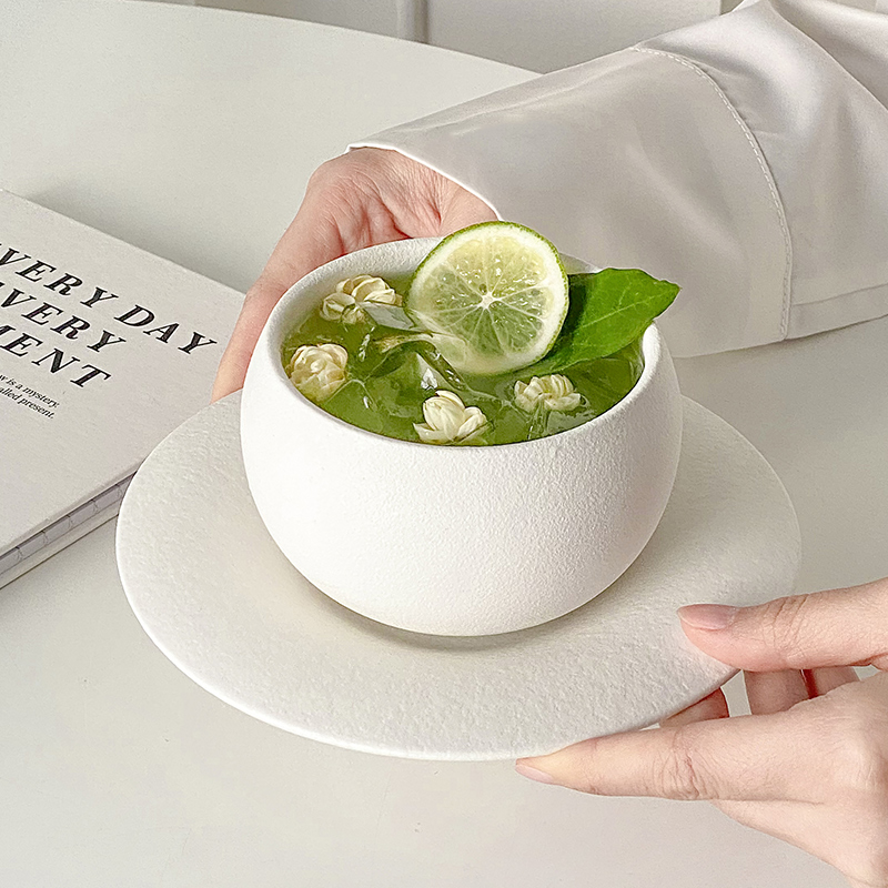 拿铁磨砂复古精致手握家用茶饮杯