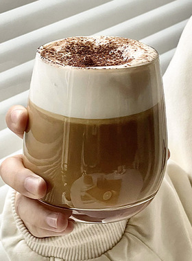 思慕雪杯ins风拿铁咖啡玻璃杯牛奶杯简约女家用喝水杯子夏天冷饮