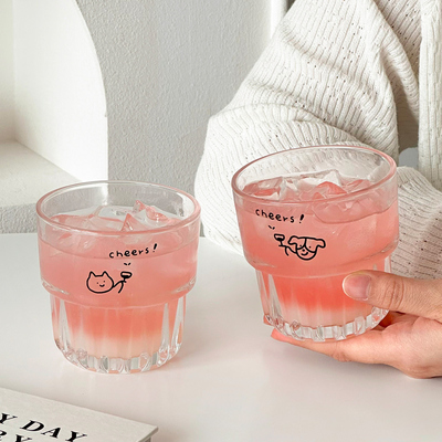 创意可爱猫狗玻璃杯子