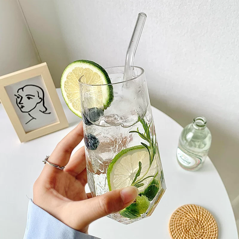 Стеклянный бокал Wind Hammer Glass Glass Six Lingjiao Cup High Beauty Curtic Cup Home Female Water Cup Fruit Drink Cup