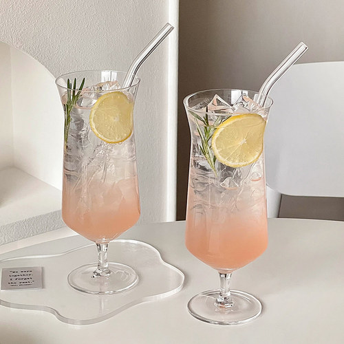 高脚创意反口家用冷饮水杯