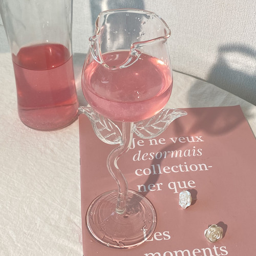 玫瑰花高脚杯设计师款小众香槟杯