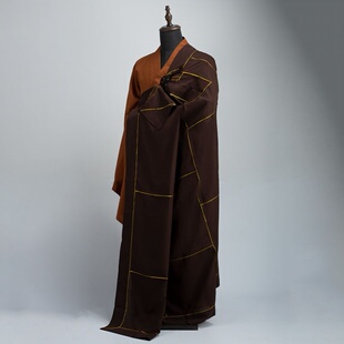 新款僧服金边七忏衣出家师父红色忏衣袈裟男祖衣僧衣女和尚法师搭