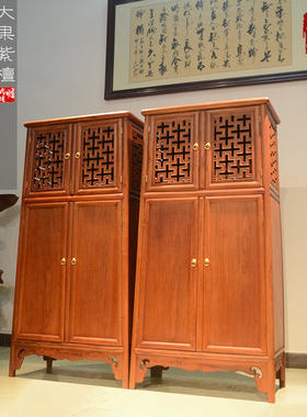 红木家具缅花大果紫檀圆角面条柜