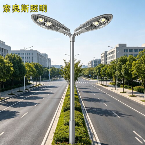 LED路灯头新农村社区高亮市电工程高杆挑臂道路灯广场照明投射灯