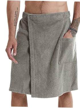 Mens soft towel comfortable bath wearable bathrobe男士浴巾