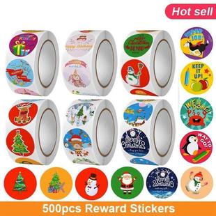 500pcs Reward Stickers Encouragement Sticker Roll christmas1