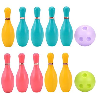 Bowling Set Plastic color Ball and Pins Bowling Games Outdoo