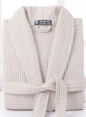 Spring Towel Bathrobe Men 100% Cotton Sleepwear Kimono Bath