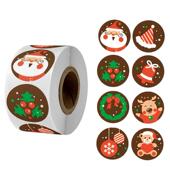 Merry Elk Christmas 500pcs Stickers Tree Candy Bag