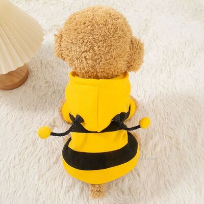 Bee Pet Puppy Coat Apparel Outfit Dog Hoodies Winter Warm Ca