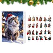 Christmas Countdown Advent Cute Calendar Cat 2024