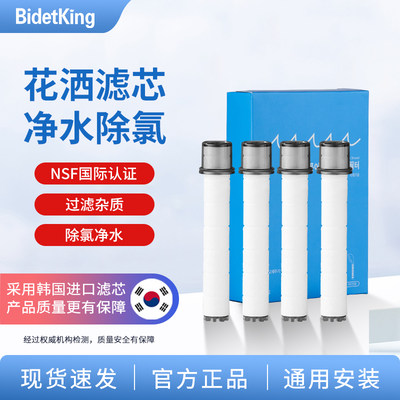 BidetKing进口原装净水过滤花洒PP绵除氯滤芯配件家用淋浴花洒