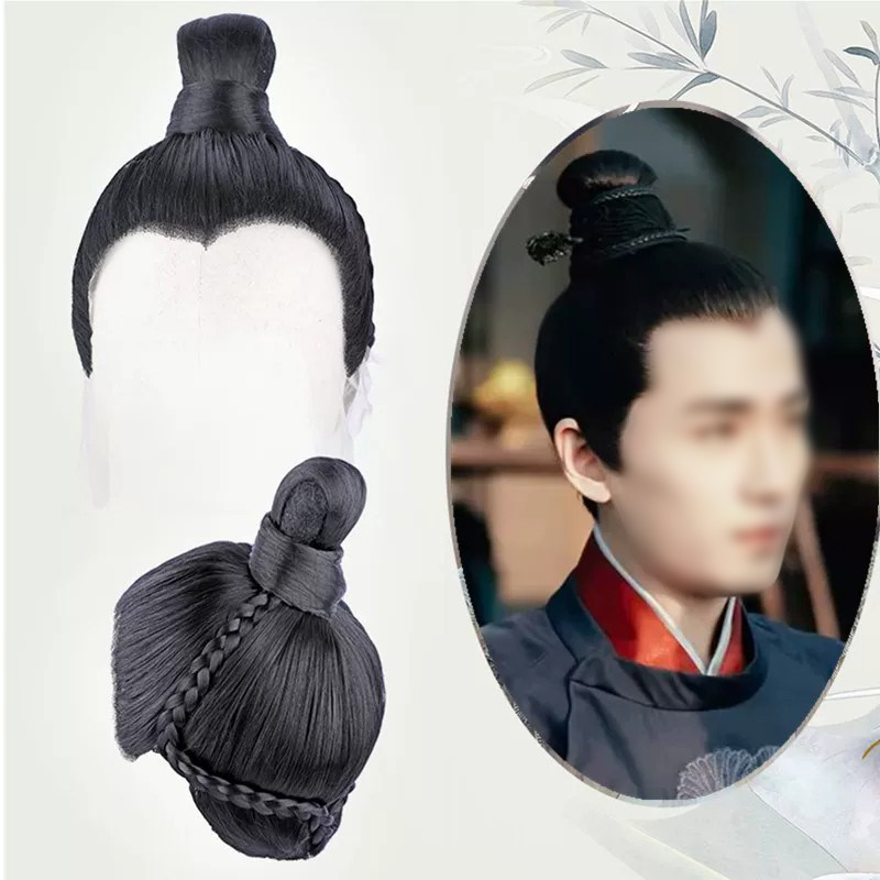 汉服古装影视剧男士头套整顶假发图片