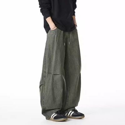 加绒纯棉工装裤男裤子秋冬弯刀裤