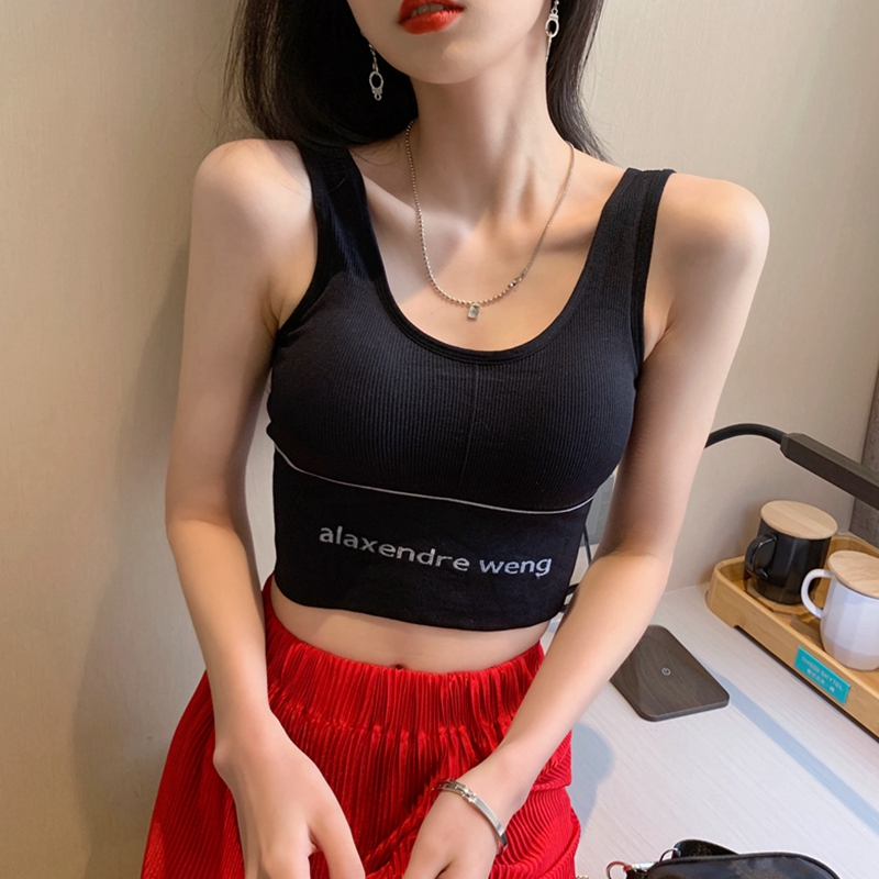 u型美背文胸吊带裹胸带胸垫一体网红爆款外穿内搭打底运动背心女