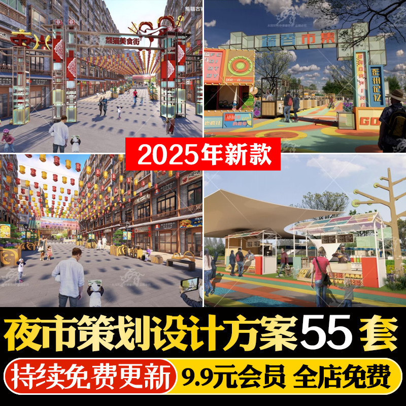 2025夜市文创市集美食摆摊活动策划规划设计方案文本效果图PPT