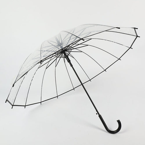 长柄伞透明网红雨伞自动结实