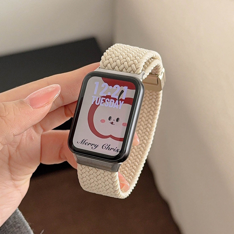 适用红米手表watch6/5表带编织尼龙磁吸扣小米手环9pro/8pro腕带