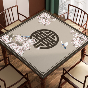 皮s革麻将桌桌布红木茶几垫皮革硅胶八仙台 免洗正方形桌垫新中式