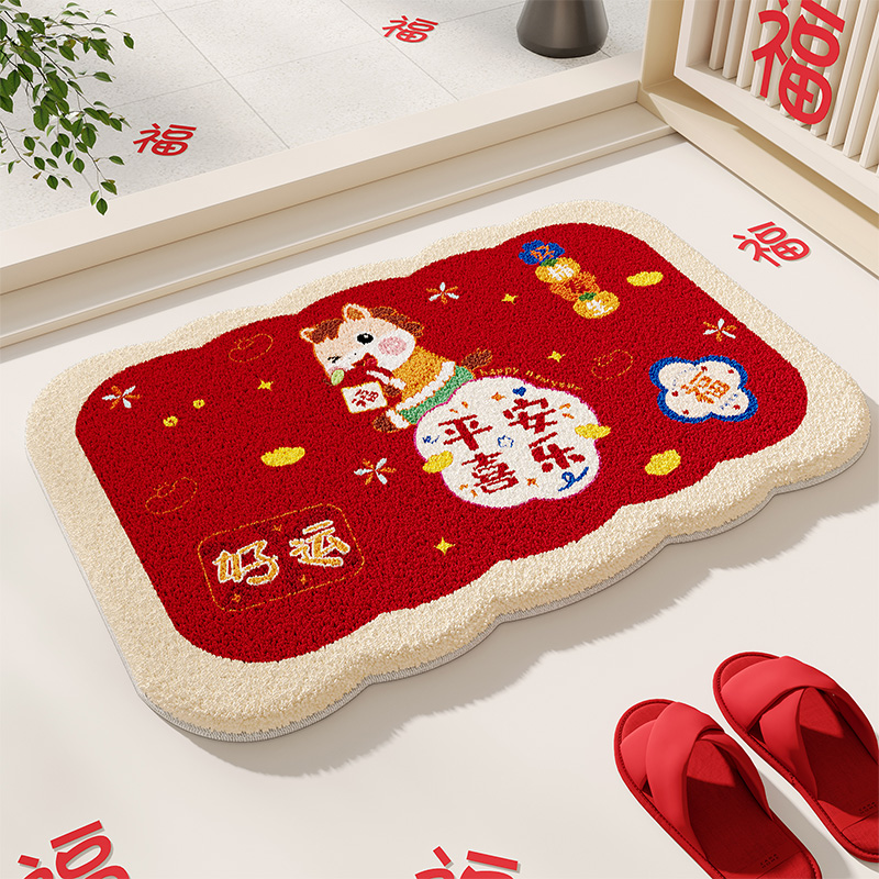 仿羊绒卡通吸水浴室地垫马年加厚