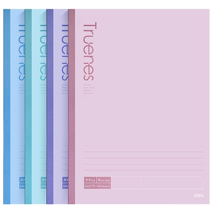 得力A5笔记本加厚软抄本小学生练字本B5简约商务办公学生作业本大号A4记事本软面抄文具日记本办公用品批发