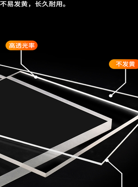 高透明亚克力板有机玻璃 PC板pet耐力板隔板加工定制尺寸切割精准
