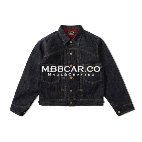 MBBCAR窄幅Buckaroo13.2OZ短款千鸟格内衬牧牛人西部美式牛仔夹克