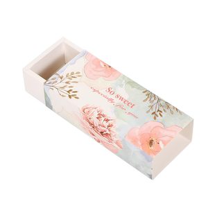 雪花酥包装盒粉彩风景抽屉式牛轧糖曲奇饼干盒子圣诞礼物糖果纸盒
