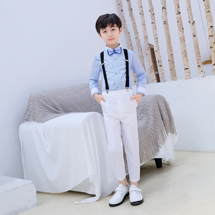 中小学生演出服大合唱团礼服诗朗诵小主持人夏季 儿童背带裤 套装