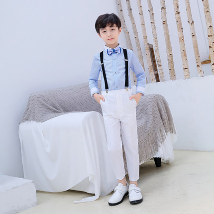 儿童背带裤套装中小学生演出服大合唱团礼服诗朗诵小主持人英伦风