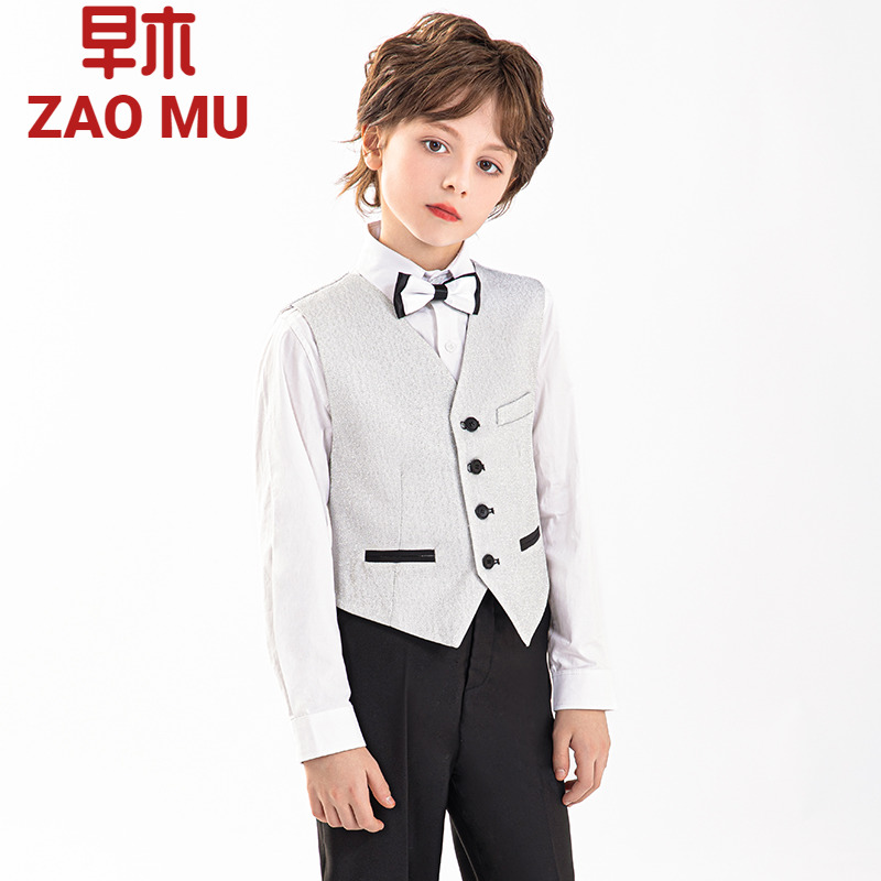 儿童西装马甲套装男童花童高端