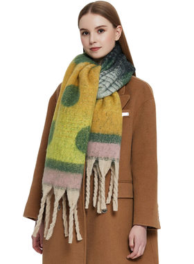Shawl Thickened Neck Jacquard Thick Tassel Gradient Scarf