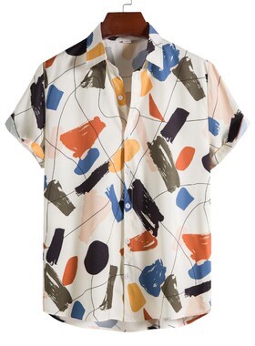 Slim fit printed youth men's shirt