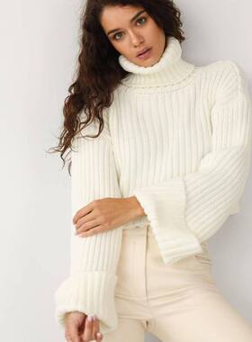 Turtleneck Sweater Women's Casual New Solid Color Pullover