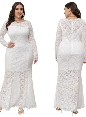 Fashion Large size Bridesmaid Party women dress蕾丝连衣裙女