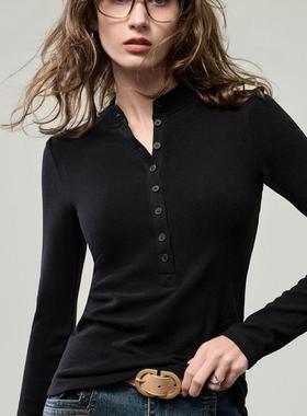 Women's Slim-fit Long-sleeve T-shirt Autumn Fitted Top上衣女