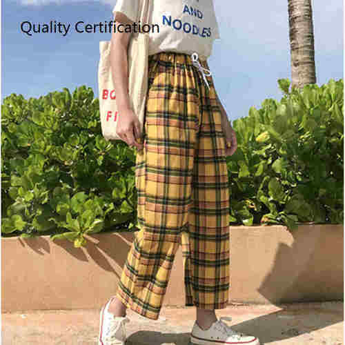 Casual drawstring trousers women loose wide-leg pants