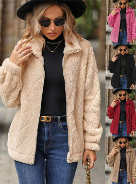 Winter new zipper plush jacket woman 2023 warm women coat 女