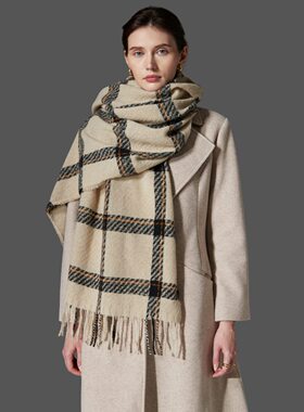 2024 New Women Fashion Casual INS Style Fringed Plaid Shawl