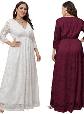 Wedding bridesmaid dress elegant lace women dress 蕾丝礼服裙